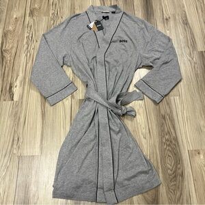 Boss Hugo Boss 100% Cotton Kimono Robe Gray Men’s 2XL 0469624 NWT